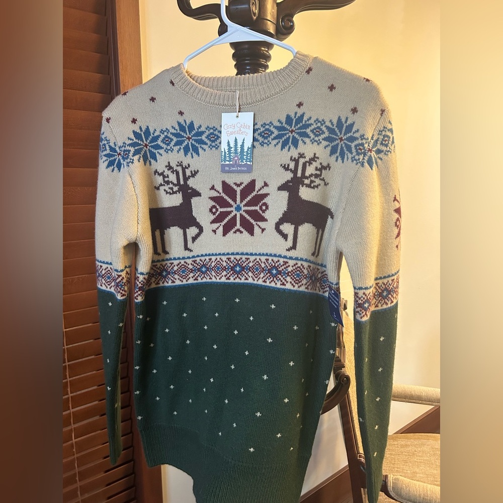 Kiel James Patrick Reindeer Run Sweater, NWT XS